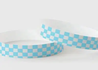 Tyvek Checked Blue wristbands