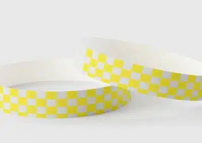 Tyvek Checked Yellow wristbands