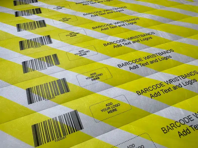 Barcode Wristbands Tyvek Stripey